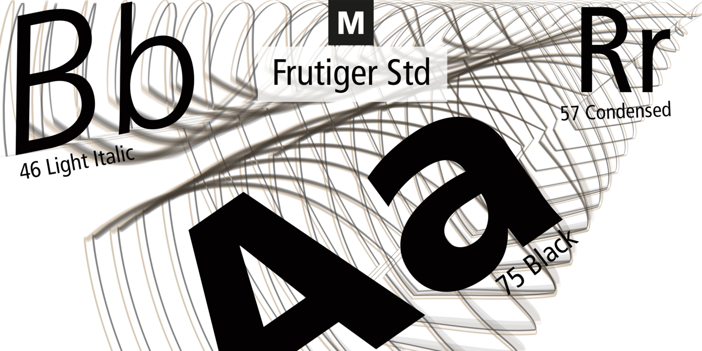 Beispiel einer Frutiger Pro Std Roman-Schriftart